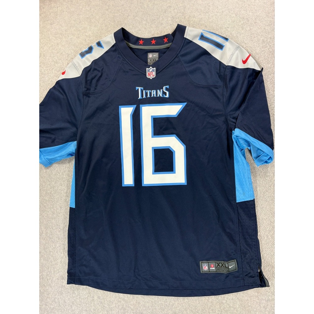 Tennessee Titans NFL On Field Football Jersey (#15 Burks) Men's 2XL - Blue